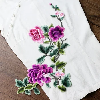 нашивки с цветочной вышивкой большого размера para vestuario, декоративные пришивные дизайнерские нашивки для джинсовых парч bordados para ropa