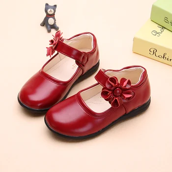 Детская кожаная обувь на плоской подошве Обувь принцессы для девочек Весна Осень Белый Черный Красный Mary Janes Обувь для выступлений студенток на мягкой подошве