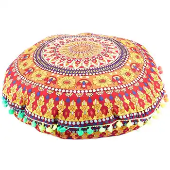 Напольные подушки с индийской мандалой, круглые чехлы для подушек в богемном стиле, чехол для подушек 13 штук