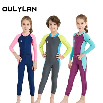 Oulylan Kids UPF50 + Водолазный костюм Гидрокостюмы Детский неопреновый гидрокостюм Для мальчиков и девочек Для плавания, защита от сыпи, костюм для серфинга на байдарках