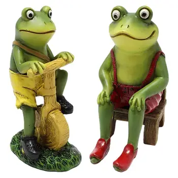 Коллекция уличного декора Frog Garden Фигурки животных для йоги, лягушки из сказочного сада, Миниатюрный пейзаж для украшения дома, Аксессуары