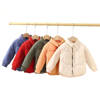 Осенне-зимняя теплая пуховая куртка для мальчиков и девочек 1-9 лет, корейская версия, повседневное плюшевое пальто 2023, новая модная детская одежда