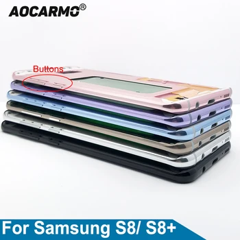 Aocarmo Для Samsung Galaxy S8 G950 S8 Plus G955 S8 + Средняя Рамка Безель Корпус Шасси С Разъемом Для SIM-карты Замена Кнопок